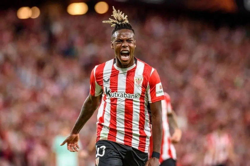 el delantero nico williams del athletic club de bilbao celebra su gol ante el slavia de praga durante el partido de liga europa disputado este jueves en san mames efe javierzorrilla 682d70765925b