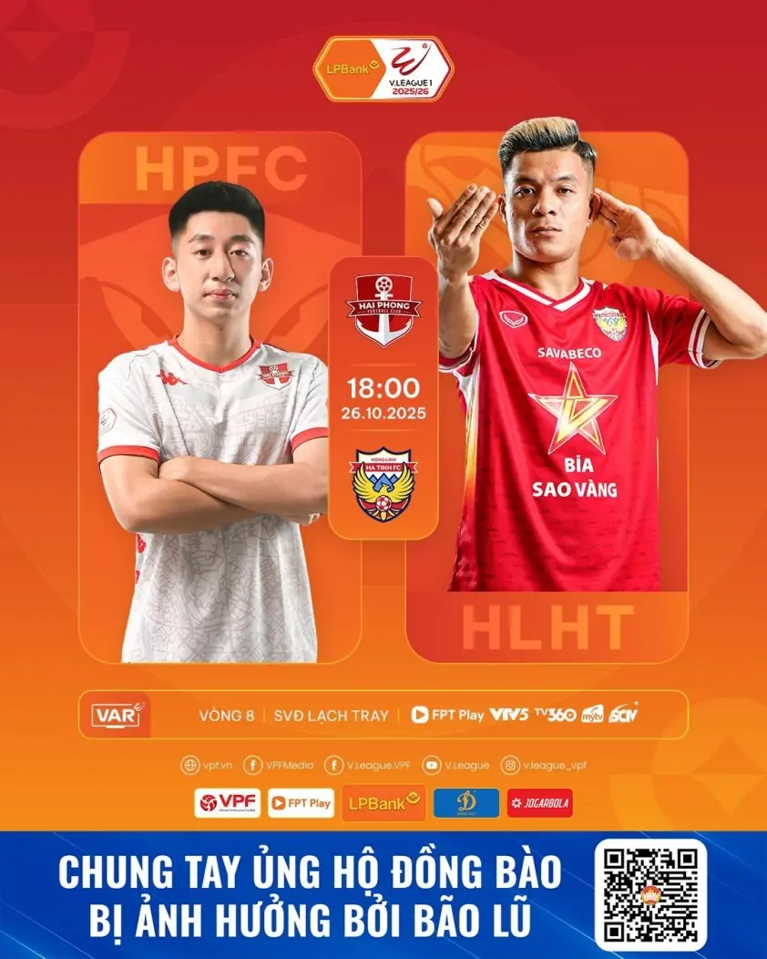 Hải Phòng gặp Hà Tĩnh: Trực tiếp lúc 18h00 hôm nay 26/10