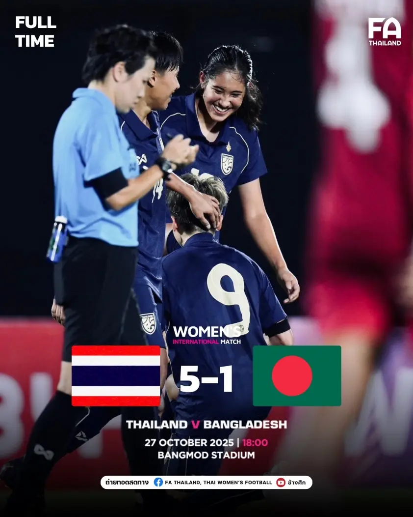 Thái Lan đại thắng 5-1 ngay trước thềm SEA Games 33