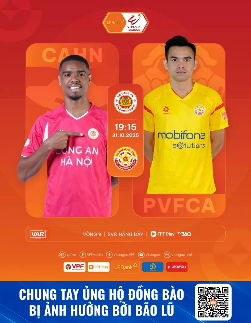 Trực tiếp CAHN vs PVF CAND lúc 19h15 hôm nay, 31/10