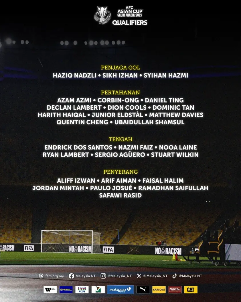 FIFA quyết định, Malaysia vẫn triệu tập 16 cầu thủ nhập tịch đối đầu Nepal