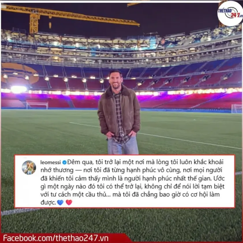 Chủ tịch Barcelona mong tái hợp Messi tại Camp Nou