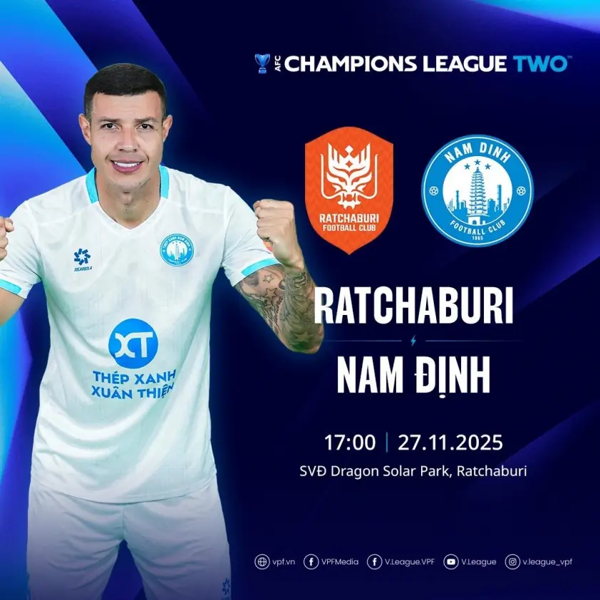 Xem trực tiếp Ratchaburi vs Nam Định lúc 17h00 hôm nay 27/11