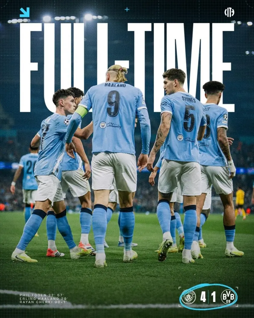 Haaland tỏa sáng, Man City đè bẹp Dortmund ở Champions League