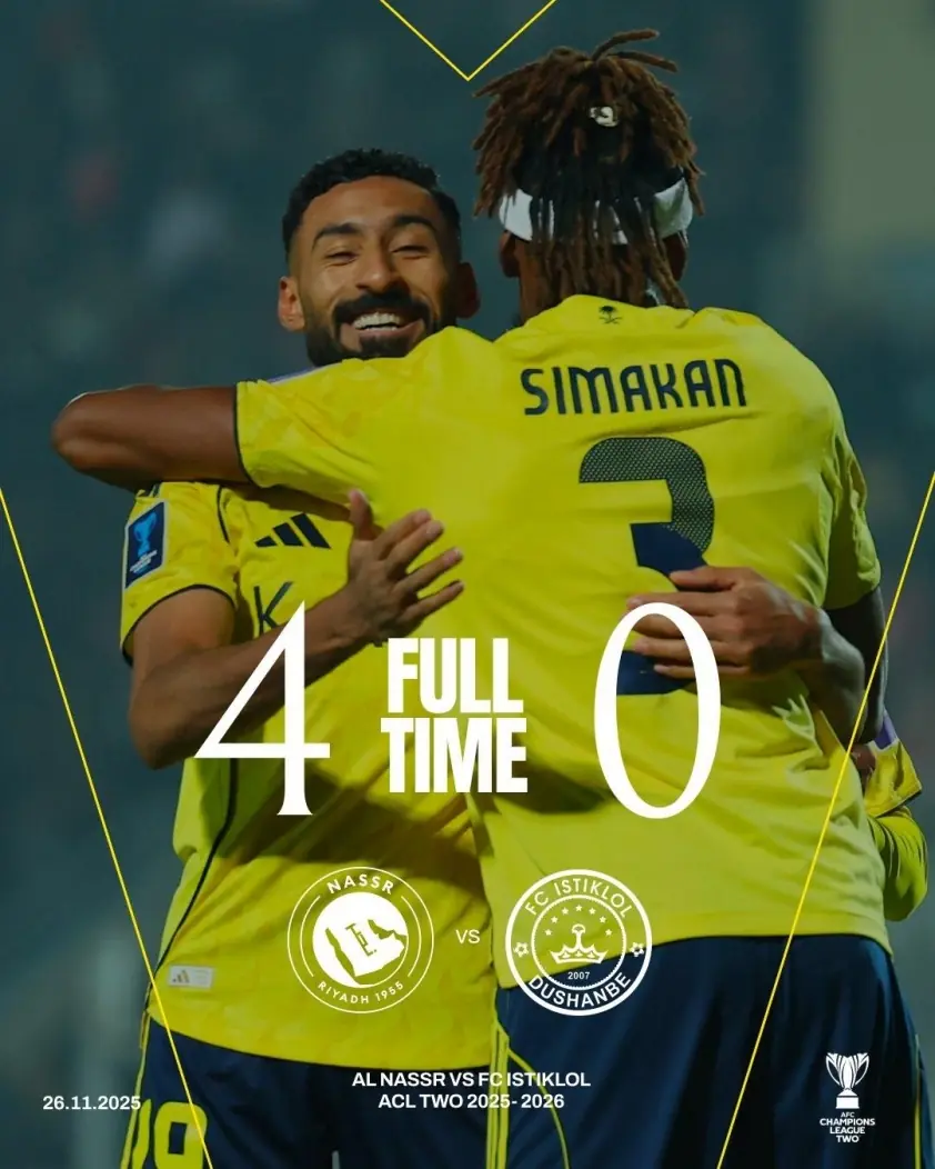 Trực tiếp Al Nassr vs Istiklol lúc 20h45 hôm nay, 26/11
