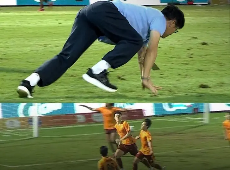 “Bò vào sân ăn mừng gây sốt, GĐKT Vũ Tiến Thành phản hồi ra sao?”