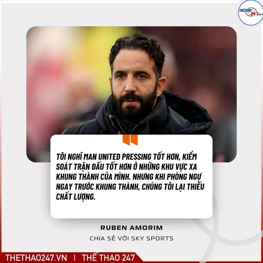 HLV Ruben Amorim: ‘Hàng thủ MU đang thiếu tính cạnh tranh’
