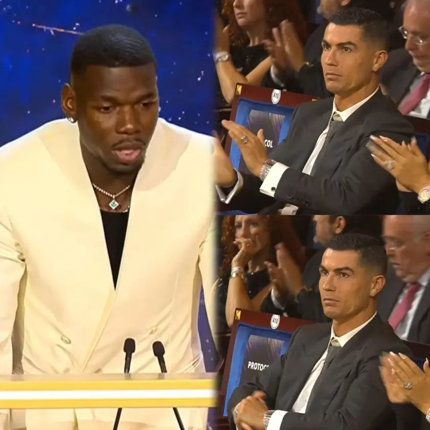 Pogba gửi lời tri ân cảm động đến Ronaldo tại lễ trao giải danh giá