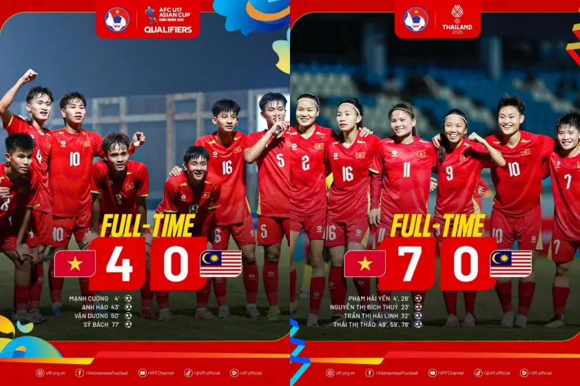 Việt Nam thắng đậm Malaysia 11-0 trong trận cầu đầy ấn tượng