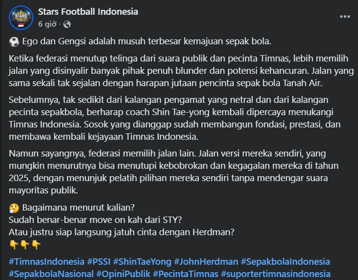 CĐV Indonesia đồng loạt kêu gọi Shin Tae Yong tái xuất dẫn dắt đội bóng
