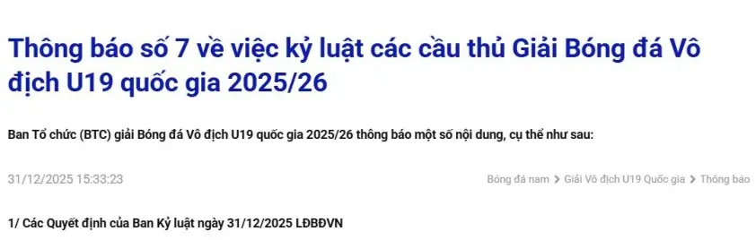 8 cầu thủ Việt Nam bị VFF xử phạt nặng – Thông tin mới nhất