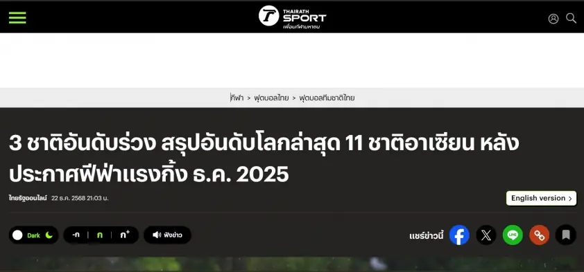 “Báo Thái Lan chú ý khi ĐT Việt Nam tăng thứ hạng FIFA”
