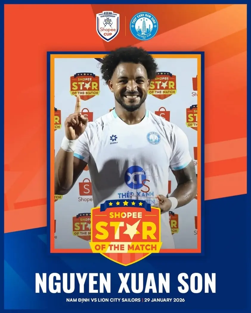 Xuân Sơn lập cú đúp, được đội trưởng Nam Định khen ngợi hết lời