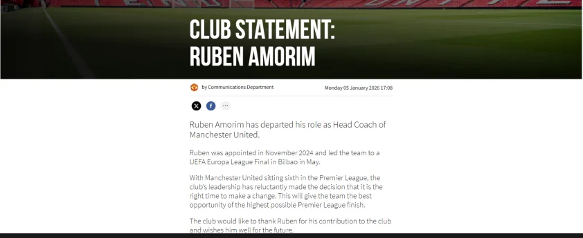 “Khám Phá Nguyên Nhân MU Sa Thải HLV Amorim”