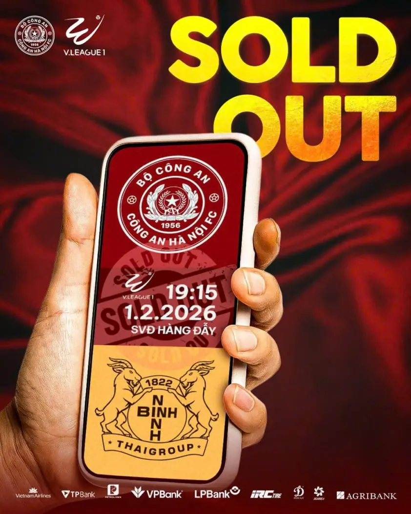 “Trận CAHN vs Ninh Bình gây sốt: Vé xem Đình Bắc ‘bay màu’ sau U23 châu Á”