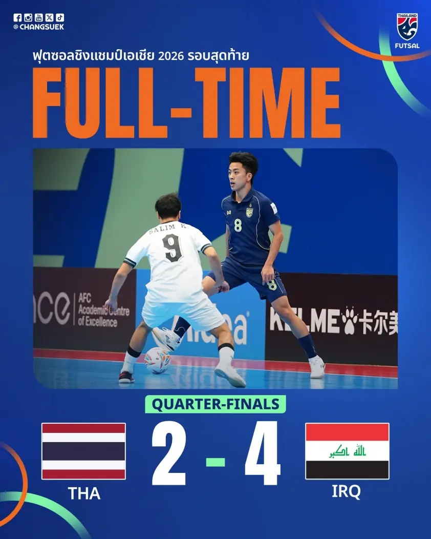 Thái Lan bị Iraq loại, dừng chân ở tứ kết Asian Cup
