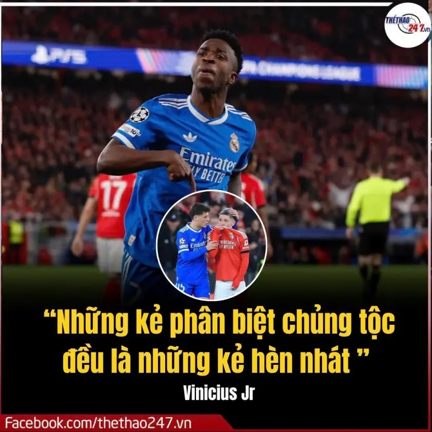 UEFA lên tiếng vụ Vinicius Jr bị gọi là ‘con khỉ’